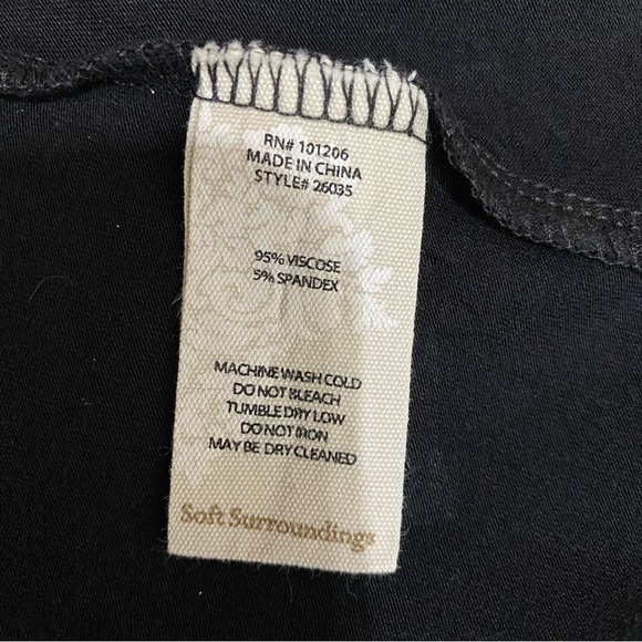 Soft Surroundings Sleeveless Gathered Front Black Drapey Tunic Tank - Picture 5 of 6